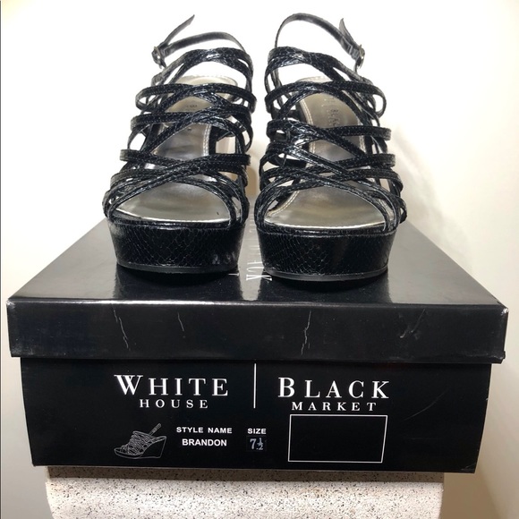 White House Black Market "Brandon" Snake Wedges - Picture 2 of 5